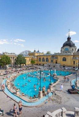 Budapeşte, Macaristan 'da güzel bir yüzme havuzu