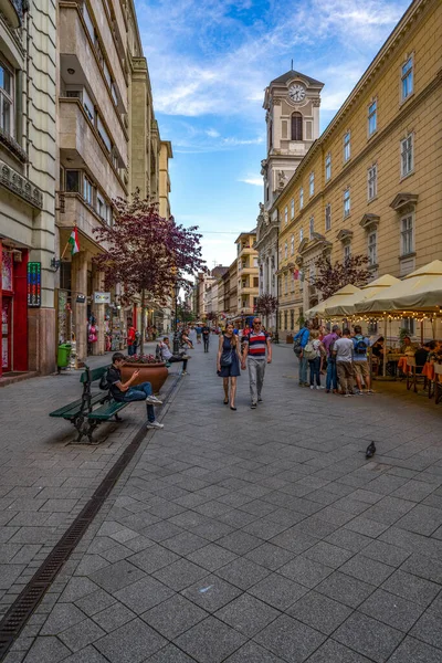 Budapeste Hungria Maio 2020 Rua Vaci Principal Área Pedonal Cidade — Fotografia de Stock