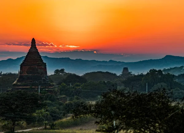 Bagan Ruins Sunset Burma — Stock Photo, Image