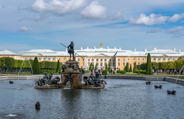 Petersburg Russie Août 2018 Parc Palais Peterhof Patrimoine Mondial Unesco — Photo