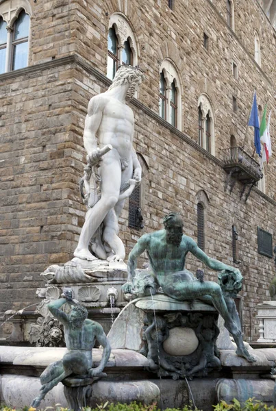 Estátua Neptune Florence Itália — Fotografia de Stock