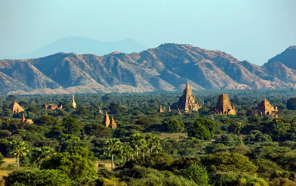 Pohled Krásnou Horu Bagan Myanmar — Stock fotografie