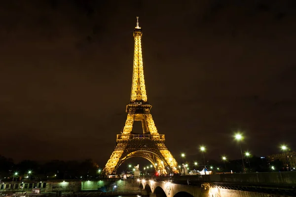 Der Eiffelturm Paris Bei Nacht — Stockfoto