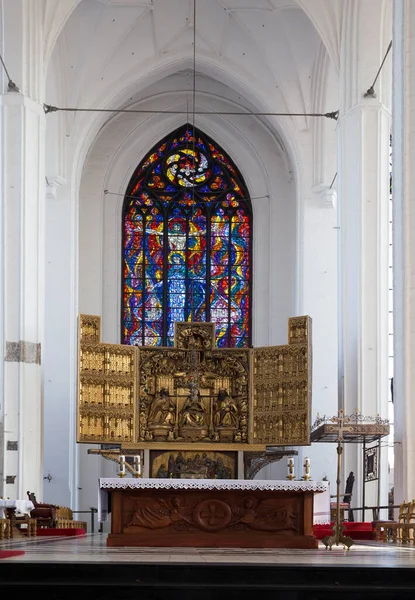 Gdansk Poland September 2015 Interior Basilica Assumption Blessed Virgin Mary — Stock Photo, Image