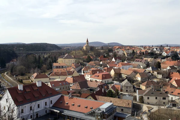 Czech Cumhuriyeti Cletky Krumlov Şehrinin Manzarası — Stok fotoğraf