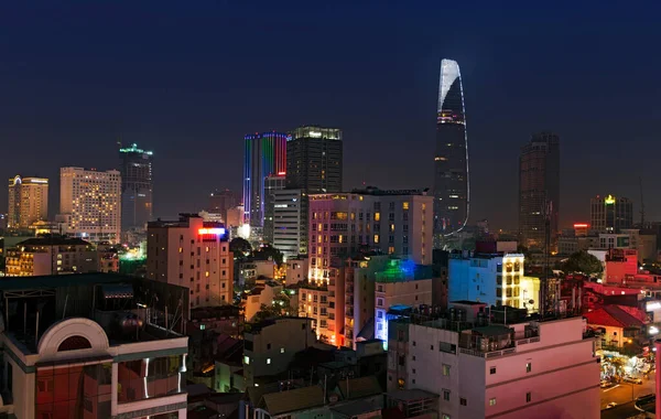 Uitzicht Stad Van Bangkok Nacht — Stockfoto