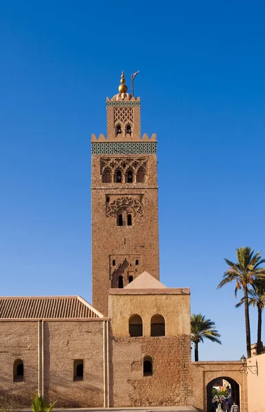 Minaret Och Religion Morocco Afrika Gammal Moské Abstrakt Vintage Stil — Stockfoto