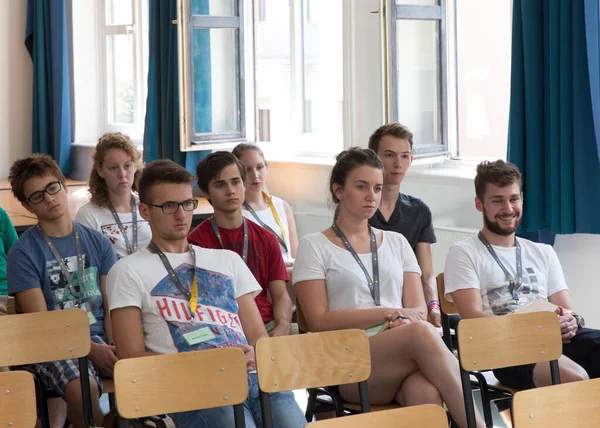 Будапест Хангария Сентября 2015 Года Неизвестные Студенты Аудитории Elte Будапеште — стоковое фото