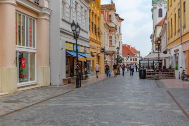 Stockholm 'deki eski kasabanın sokak manzarası.