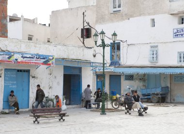 Tipik Chefchaouen caddesi, Fas, Afrika