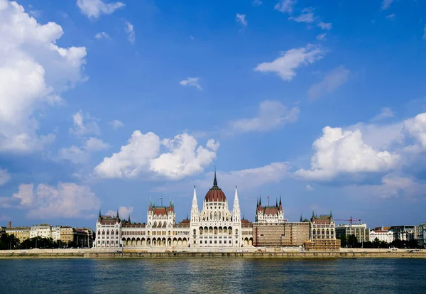 Kilátás Danube Folyó Budapest — Stock Fotó