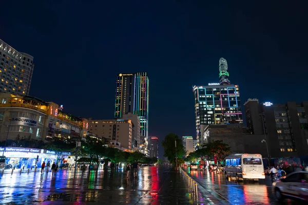 Vista Nocturna Ciudad Hong Kong —  Fotos de Stock