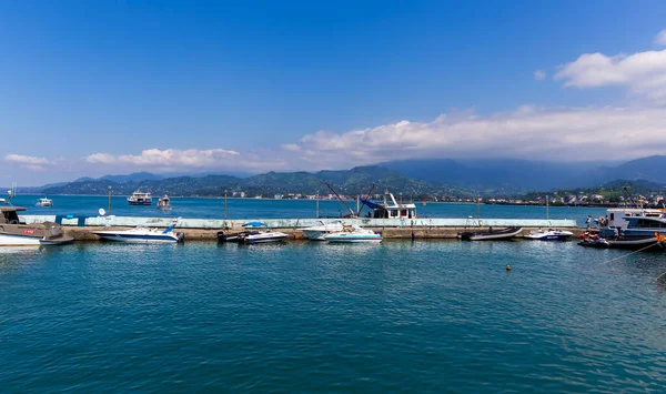Barche Nella Baia Kotor Montenegro — Foto Stock