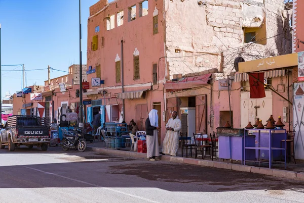 Nkob Morocco December 2017 People Medina Downtown Nkob Small City — Stock Photo, Image