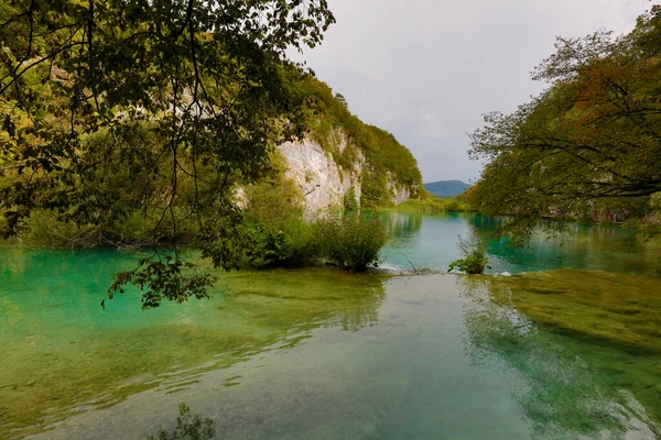 Gyönyörű Táj Plitvicei Tavak Nemzeti Park Horvátország — Stock Fotó