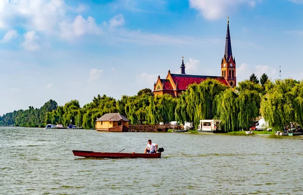 Widok Rzekę Lecie — Zdjęcie stockowe