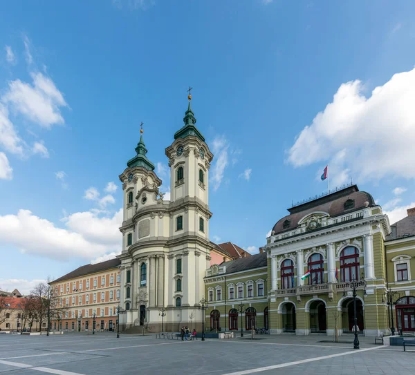 Eger Hungary Марта 2016 Года Площадь Добо Центре Эгера Уездного — стоковое фото