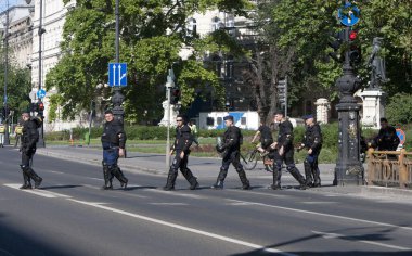 BUDAPEST, HUNGARY - 10 Temmuz 2010: Budapeşte, Macaristan 'da kimliği belirsiz insanlar LGBT (lezbiyen, gey, biseksüel ve transseksüel) haklarını desteklemek için düzenlenen Budapeşte Gay Onur Yürüyüşü' ne katıldılar..