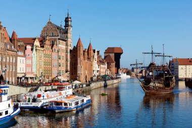 Polonya 'nın eski gdansk kasabasının manzarası