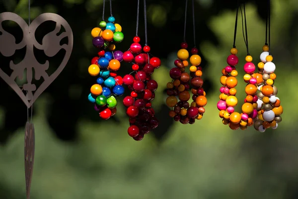 Colorful Jewels Hanging Green Park — Stock Photo, Image