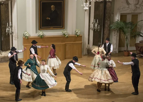 Budapest Węgry Listopad Elte University Hungarian Folk Dance Group Scenie — Zdjęcie stockowe