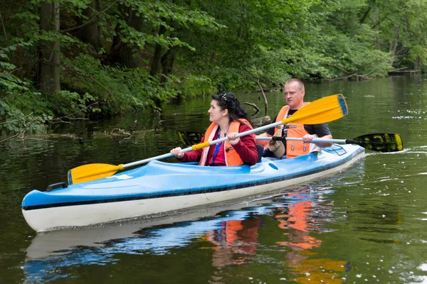 Masuria Poland July Unidentified People Take Boat Trip Krutynia River — Stock Photo, Image