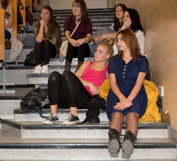 Budapest Hungria Outubro 2014 Estudantes Não Identificados Universidade Elte — Fotografia de Stock