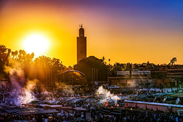 Aerial View Old City Marocco Sunset — Stock Photo, Image