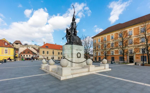 Eger Ungern Mars 2016 Dobotorget Centrala Eger Länsplatsen Heves Och — Stockfoto