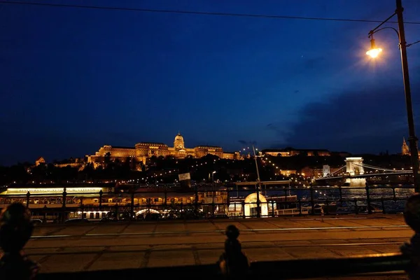 Nattutsikt Över Staden Budapest Hungriga — Stockfoto