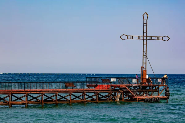 Muelle Mar Nessebar Bulgaria — Foto de Stock