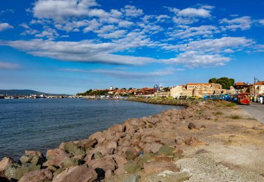Nessebar, Bulgaristan - 12 Haziran 2013: Nessebar tatil beldesi