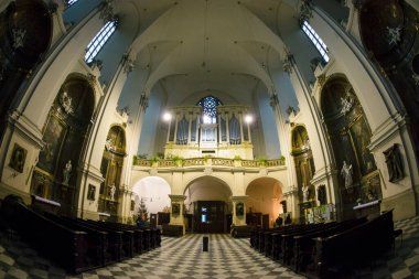 Brno, Çek Cumhuriyeti-15 Aralık 2016: St Peter ve Paul Katedrali 'nin İçi. Bu bölgede aslında bir Roma kilisesi vardı, 14. yüzyılda Gotik tarzda yeniden inşa edildi..