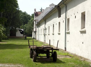 Moszna, Polonya - 11 Haziran 2010: Moszna, Silezya 'daki romantik şato.   