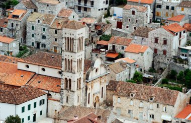 Akdeniz şehrinin hava manzarası 