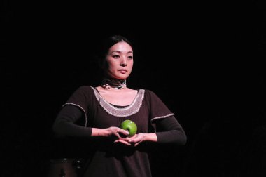 BUDAPEST, HUNGARY - 7 Ekim 2010 'da Macaristan' ın Budapeşte kentinde bulunan Müzik Akademisi 'nin sahnesindeki Ses Göç Konseri' nde Japon aktris..