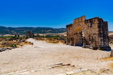 Pamukkale 'deki antik hiyeraplis kalıntıları, hindi.