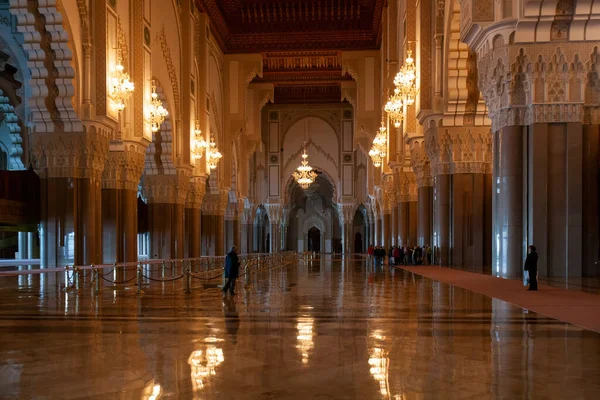 Casablanca Morocco October Interior Mosque Hassan October 2008 Casablanca White — Stock Photo, Image