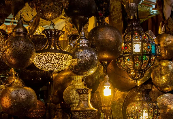 Lampy Tradičním Trhu Maroccu — Stock fotografie