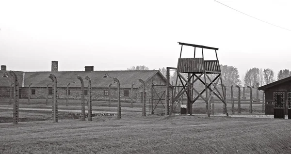 Oswiecim Polsko Října Ostnatý Drát Osvětimském Táboře Bývalém Nacistickém Vyhlazovacím — Stock fotografie