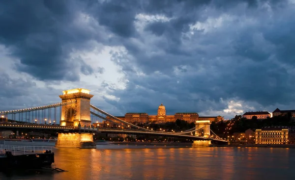 Panorama Budapešti Noci Maďarsko — Stock fotografie