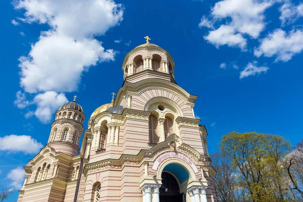 Kristi Födelsekatedral Eller Rysk Ortodoxa Katedralen Riga Lettland — Stockfoto