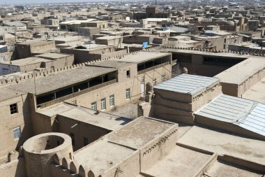 Özbekistan 'ın antik Khiva kentinin manzarası