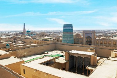 Khiva, Özbekistan 'ın hava görüntüsü 
