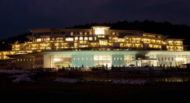 EGERSZALOK, HUNGARY - 17 Ağustos 2010: Egerszalok 'taki Saliris Resort ve Spa Wellness Oteli. 