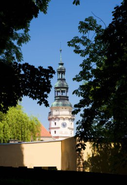 Paczkow, Polonya - 8 Haziran 2010: Packow, Silezya şehir merkezindeki belediye binası.