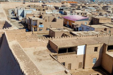 Khiva, Özbekistan 'ın hava görüntüsü 