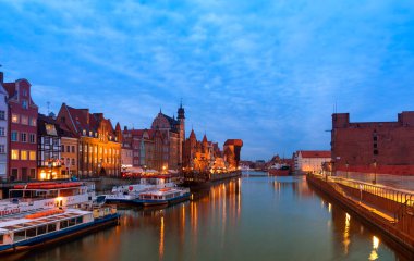 Polonya 'nın eski gdansk kasabasının manzarası