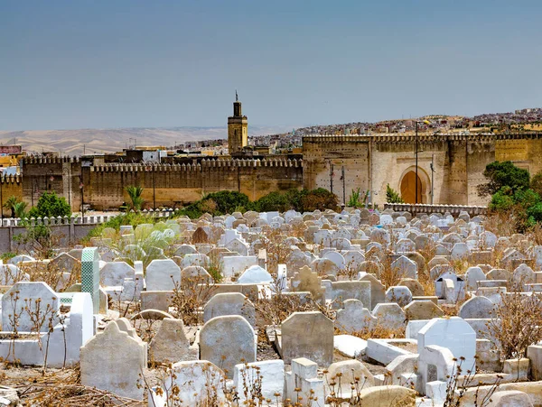 Fez Marokko Juli 2014 Friedhof Außerhalb Der Stadtmauern Fez Marokko — Stockfoto