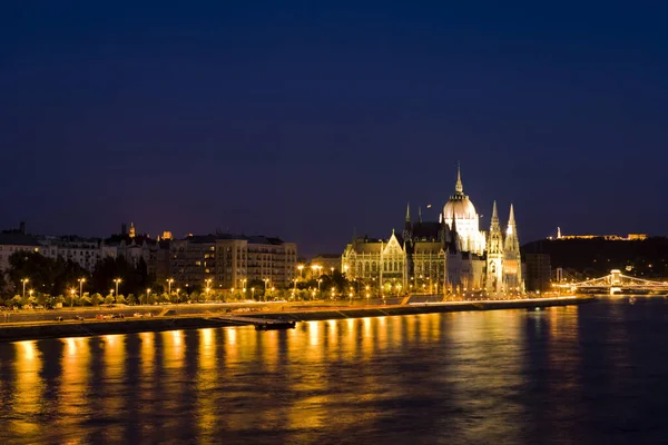 Parlamento Noite Budapeste Hungria — Fotografia de Stock
